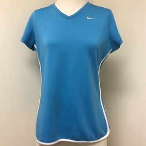 Nike Performance Athletic V-neck Tee Turquoise
